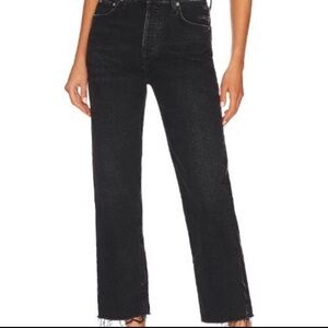 Citizens Of Humanity NWT FLORENCE Button Fly Raw Hem Black Jeans. Size 30